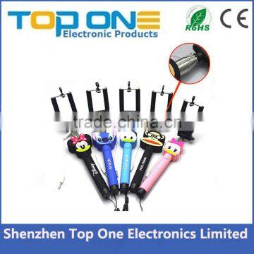 Custom Cable Wired Selfie Handheld Stick Monopod ,cartoon Wired Selfie Stick With Logo photo-3