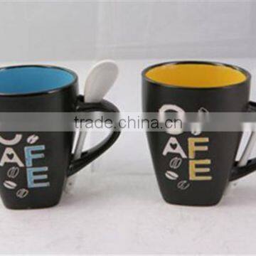 Nespresso cup ceramic spooner coffee mug with spoon in handle