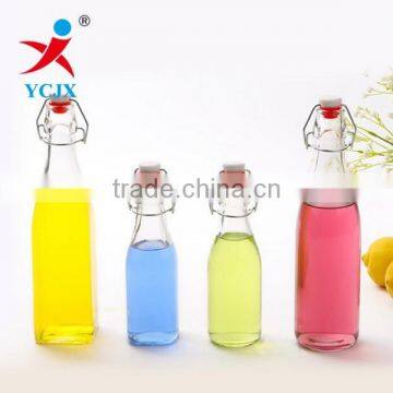 250ml/500ml/1000ml transparent glass round bottles with swing top