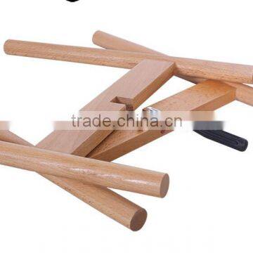 Walnut / Beech Wood Stand With Smooth Matte Pot Concrete Planter Pot photo-2