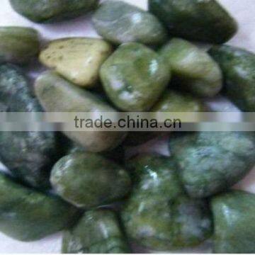 Natural dark green cobble stone paving