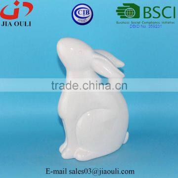 BSCI Audit Factory EASTER Bunny Glazed White Ceramic Rabbit, Decorative Easter Rabbit Figurines photo-3