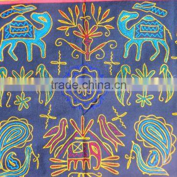 Home Decorative Indian Ethnic Embroidery Work Mirror Work Cotton Wall Hanging Tapestry photo-2