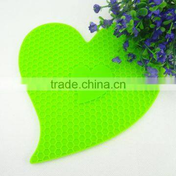 Lover heart cellular shaped Heat Resistant Silicone Pot Holder/Mat/Pad/Trivet/Coaster