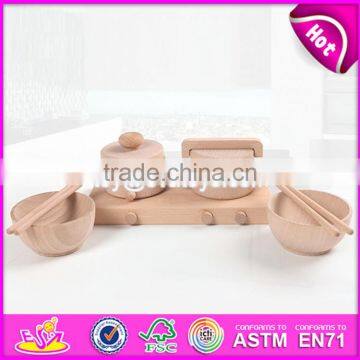 2017 New Design Preschool Toddlers Natural Wooden Dinner Set Toys W10B178