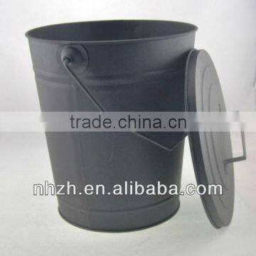 Household Metal Matte Black Coal Buckets photo-2