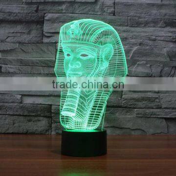 Pyramid Pharaoh 3D LED Illusion Night Light Touch Switch Table Desk 7 Color Lamp photo-4