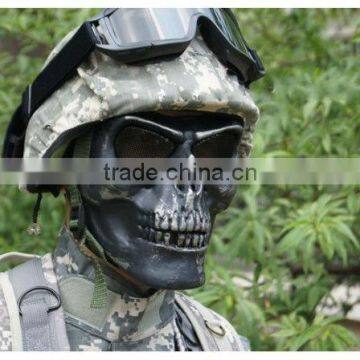 Metal Wire Mesh Plastic Full Face Black Airsoft Skull Mask