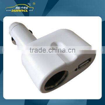 CE Approval 2 USB White Car Charger Cigarette Lighter Adapter Socket for iPhone , Tablet