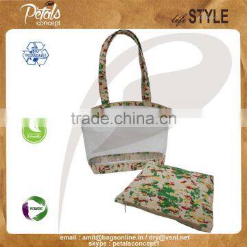 See Through PVC/ PP Laminated Juco Bag With Pouch photo-4