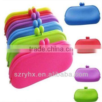 Pretty New Rubber Silicone Pouch Purse Wallet Glasses Cellphone Cosmetic Coin Bag Case