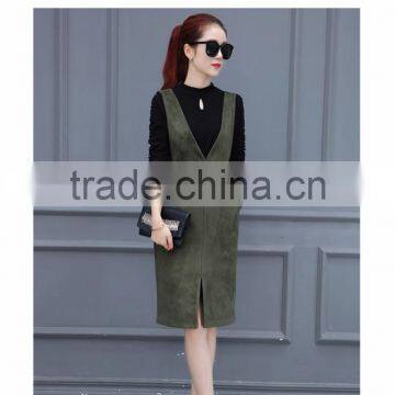 2016 Manufacturer Autumn-wear Fashionable 100% Cotton Ladies Dress With Strap photo-4