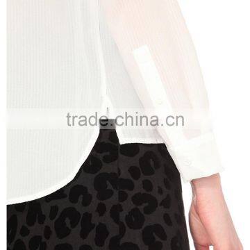 Wholesale Women Self Tie Neck Long Sleeves Pippa Woven Shirt(DQE0117T) photo-5