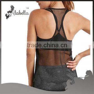 Mesh Panel athletic yoga tank top stringer tank top