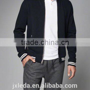 Men's Color Block Full Zipper Design Bomber Jacket With Rib Hem photo-3