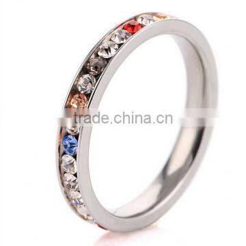 High Quality Lucky Heart Clover 3 Colors Steel Rings Luxury Crystal Paving Titanium Steel Finger for Engagement Gifts 2016 photo-5