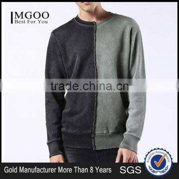 2017 MGOO Hot Sale Color Patchwork Sweatshirt Customized Long Sleeve Fashion Street Style Men Sweatshirt