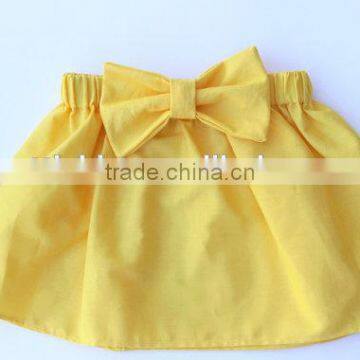 Wholesale children's boutique clothing yellow bowknot skirt plus size dressy skirts