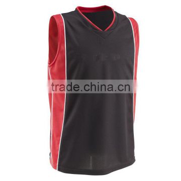 Latest Black And Red V-Neck Basketball Jersey Design