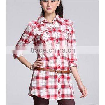 Bulk Wholesale 22 Colors Girl's Plaid Flannel Shirt Female Long-sleeved Plaid Shirt photo-4