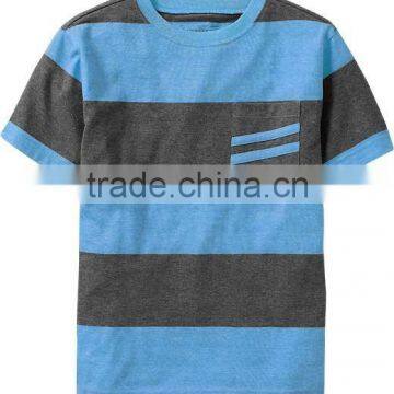 BOYS STRIPED T SHIRT WITH DESIGNER POCKET