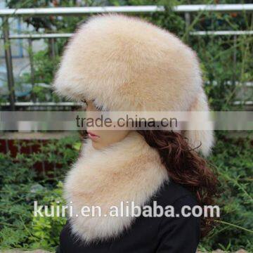 High Quality Winter Warm Women Lady Soft Faux Fox Fur Cossak Hat Cap Ski Beanie photo-4