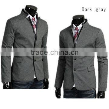 Mens Slim Fit Fashion Cotton Blazer Suit Jacket Black M to 2XL Plus Size Male Blazers Mens Coat photo-2