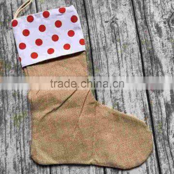 Burlap Christmas Stockings Christmas Gift Bag Christmas Tree Decoration Socks Linen photo-3