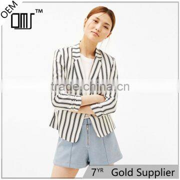 2017 custom designs women leisure 3/4 sleeve blazer jacket