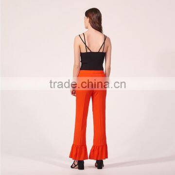 Elasticated Knit V-neck and Narrow Cross Straps Back Camisoles for Women photo-4