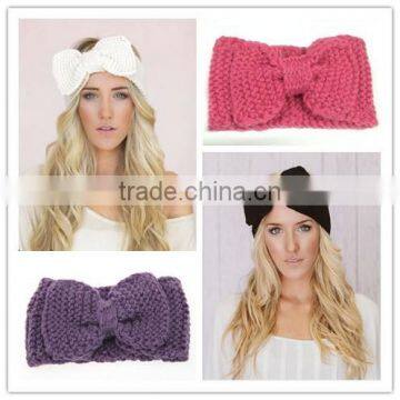  wholesale oversize knit headband with bow Winter Headband for women