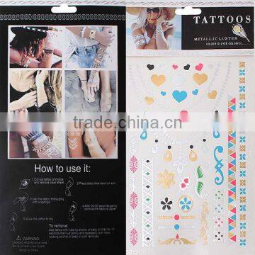 Most Popular Custom Shape Body Art Removable Waterproof Metallic Leg Temporary Tattoos China photo-3
