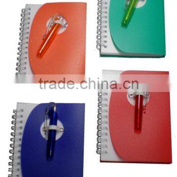 promotional PP cover notebook with pen pocket custom mini notebook