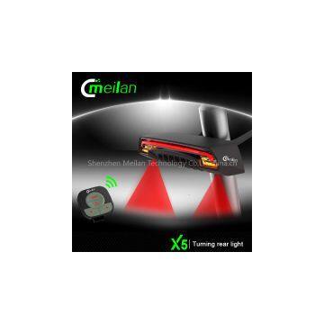 Factory Meilan X5 Bicycle Rear Tail Light Turn Signal Laser Wireless Remote