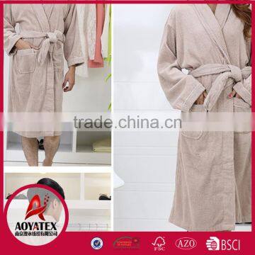100% Cotton Fashion Long Sleeve Comfortable Bathrobe photo-4