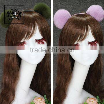 Hot Trade Assurance Rabbit Fur Headbands Pom Pom Headband