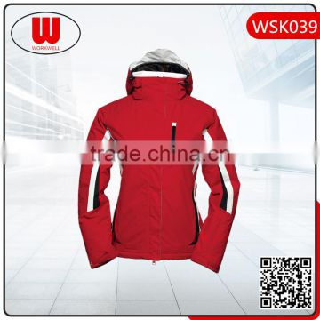 Red and white snowboard winter jacket