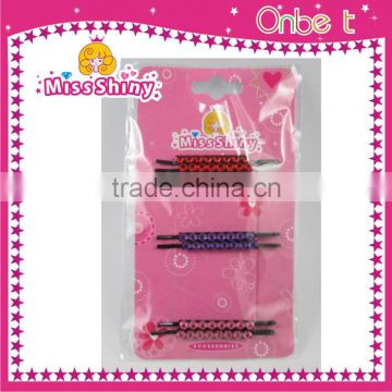 Lightweight banana plastic hair clips with rhinestone , OEM available