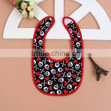 Cotton Fabric With Peva Backing Alternative Skull Crossbones Baby Bib photo-2