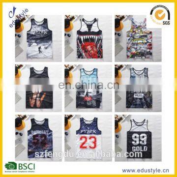 OEM/ODM service offer sublimated printing men's tank top/running singlet