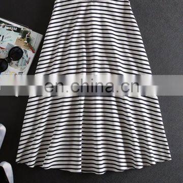Custom wholesale Women striped skirt cotton fashion plus size skirt