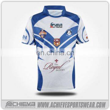 sublimation custom wholesale cheap blank rugby jersey / blank rugby shirt