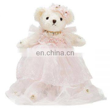 Pretty Bride Ballet Teddy Bear Plush Toy With Dress Custom Cute Wedding Ballerina Soft Plush Toy Stuffed Bear