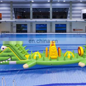 New popular Crocodile giant pool float on water inflatable water obstacle course for sale