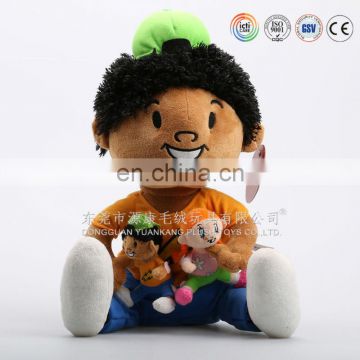 Plush doll holding two babies dolls for children plush toys