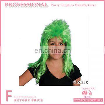 New Womens Girl Irish Green Glamour Wig for St Patrick's Day Witch Horror Party