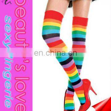 Fashion ladies sexy colorful thigh high striped stockings