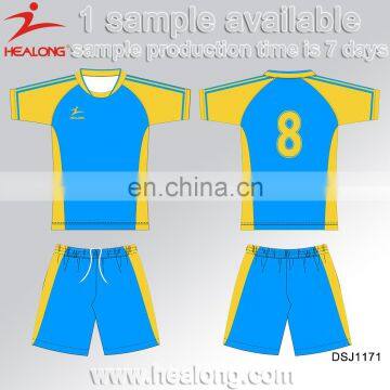 Yellow Blue Free Sample Free Sample Indoor Women Soccer Jersey