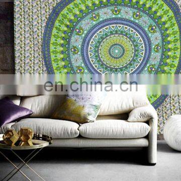 Indian Ombre Mandala Queen Wall Hanging Hippie Bohemian Cotton Handmade Tapestry Bedspread Ethnic Beach throw