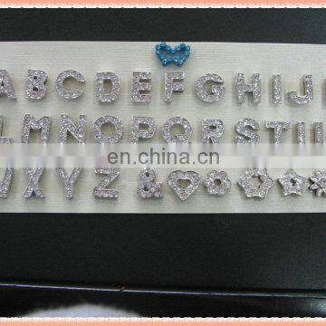 DIY fashion slider letter with colorful rhinestone